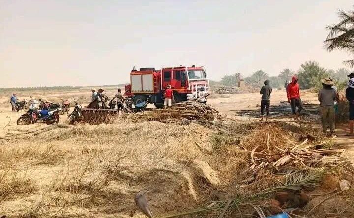 Redeyef : incendie maîtrisé dans la palmeraie de Segdoud