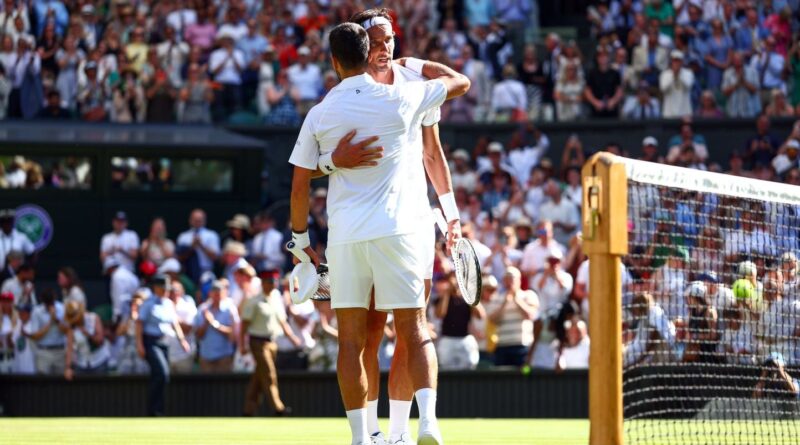 Wimbledon : Arthur Rinderknech éliminé et applaudi par Novak Djokovic