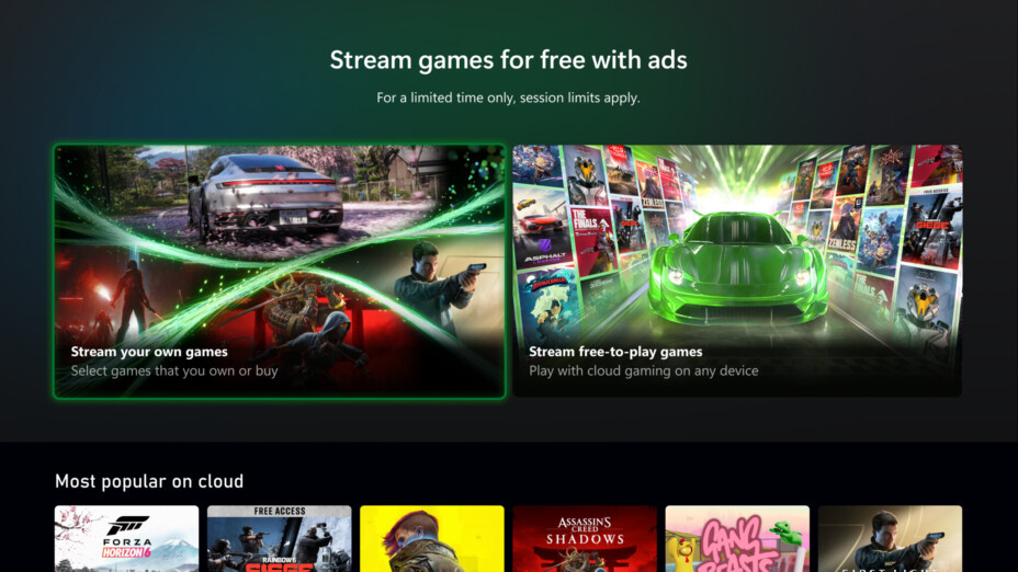 Xbox Cloud Gaming introduit une offre gratuite avec publicité.