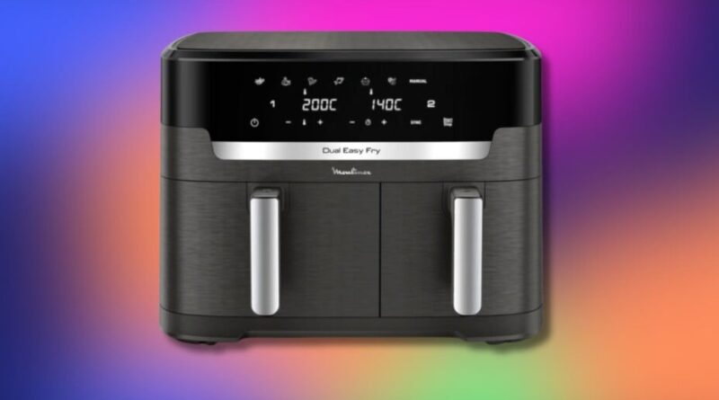 Air fryer Moulinex 11 L à deux tiroirs : deux aliments cuits, moitié prix