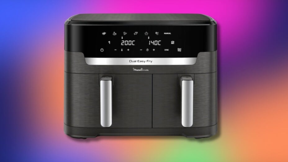 Air fryer Moulinex 11 L à deux tiroirs : deux aliments cuits, moitié prix