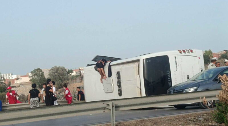 Autoroute Sousse-Hammamet : 20 blessés suite au renversement d’un bus