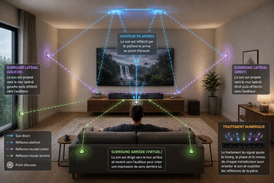 Barres de son Dolby Atmos : pourquoi certaines immergent et d'autres non