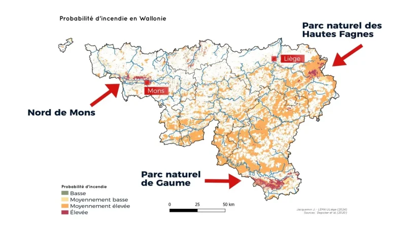 Cartes : êtes-vous proche d'une zone à risque d'incendies en Wallonie ?