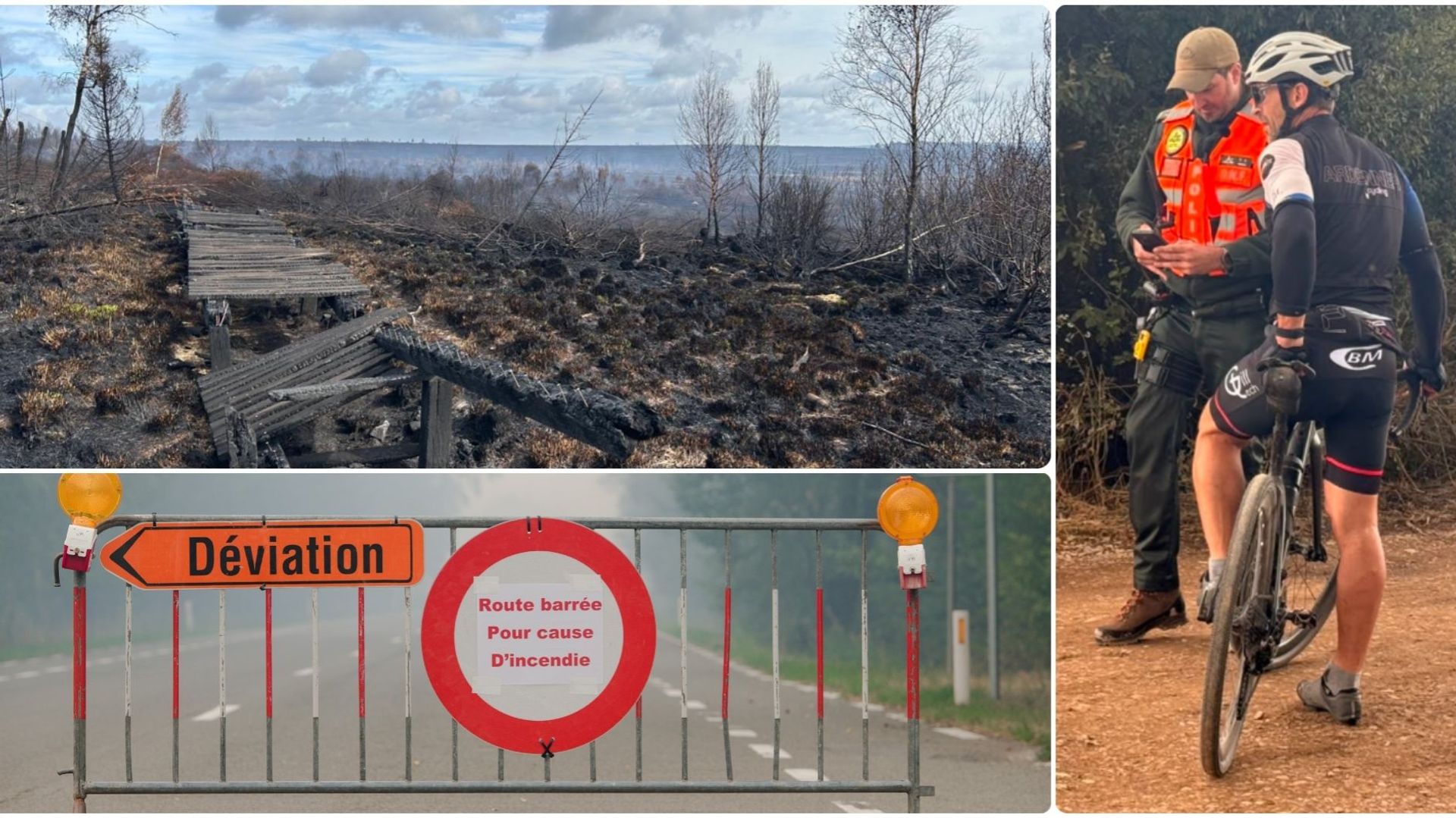 Incendie dans les Fagnes : la zone demeure interdite d’accès, routes fermées.