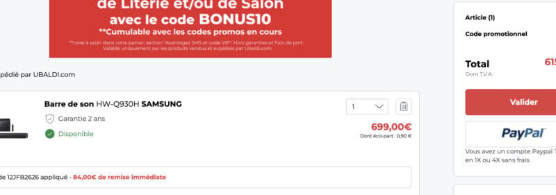 La barre de son Samsung avec Dolby Atmos 9.1.4 perd près de 300 €