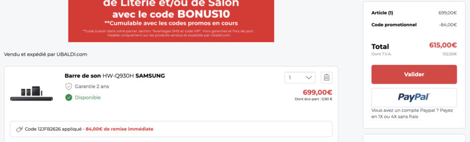 La barre de son Samsung avec Dolby Atmos 9.1.4 perd près de 300 €