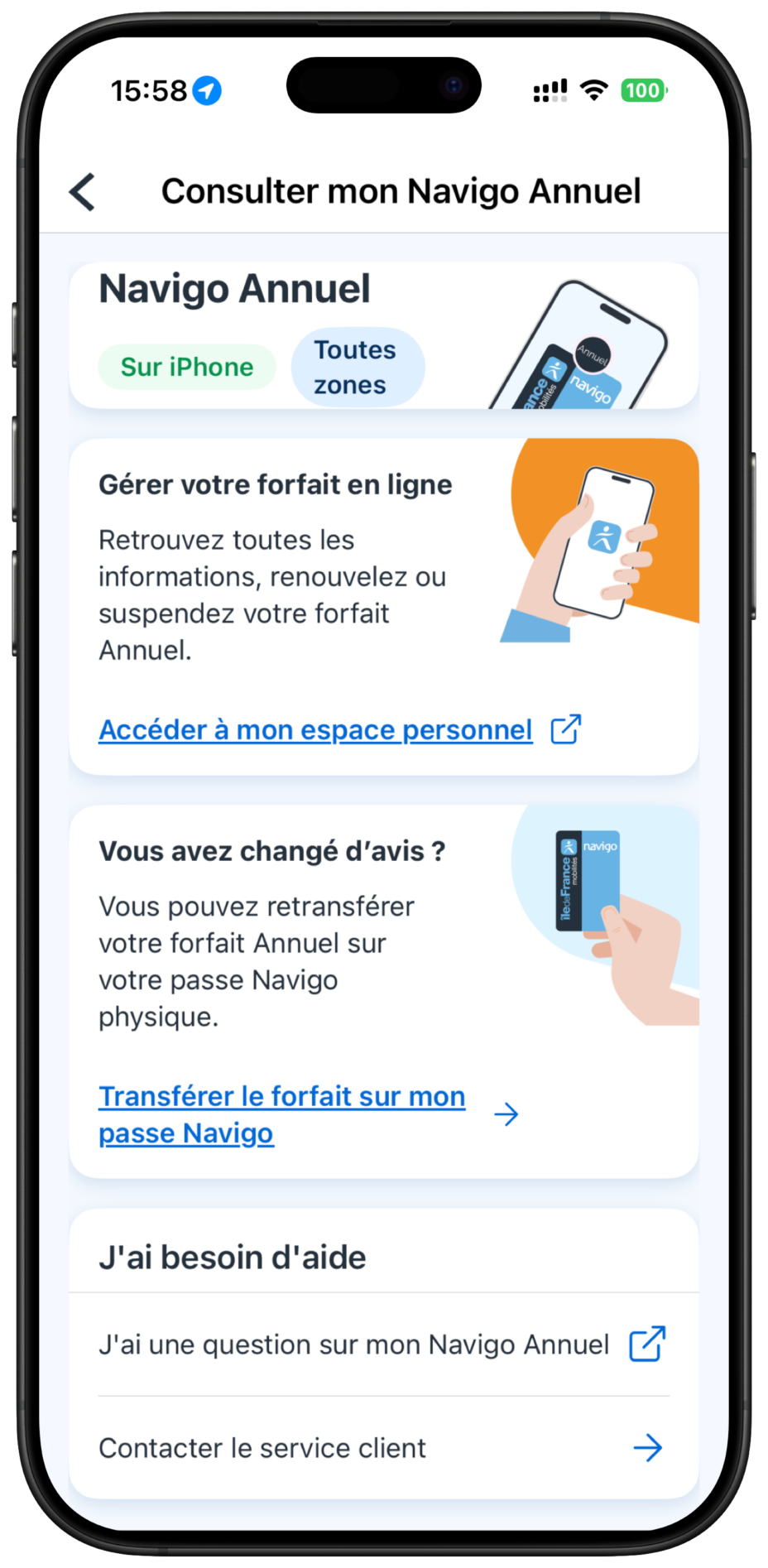 Le passe Navigo annuel désormais accessible sur iPhone