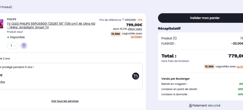 Le TV QLED 55″ Philips The One 144 Hz avec Ambilight à moins de 800 €
