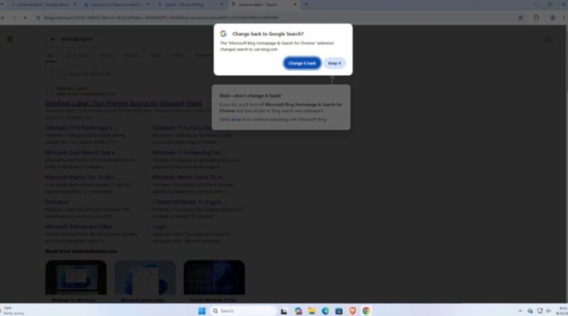 Microsoft lance une application pour définir Bing comme moteur de recherche par défaut.