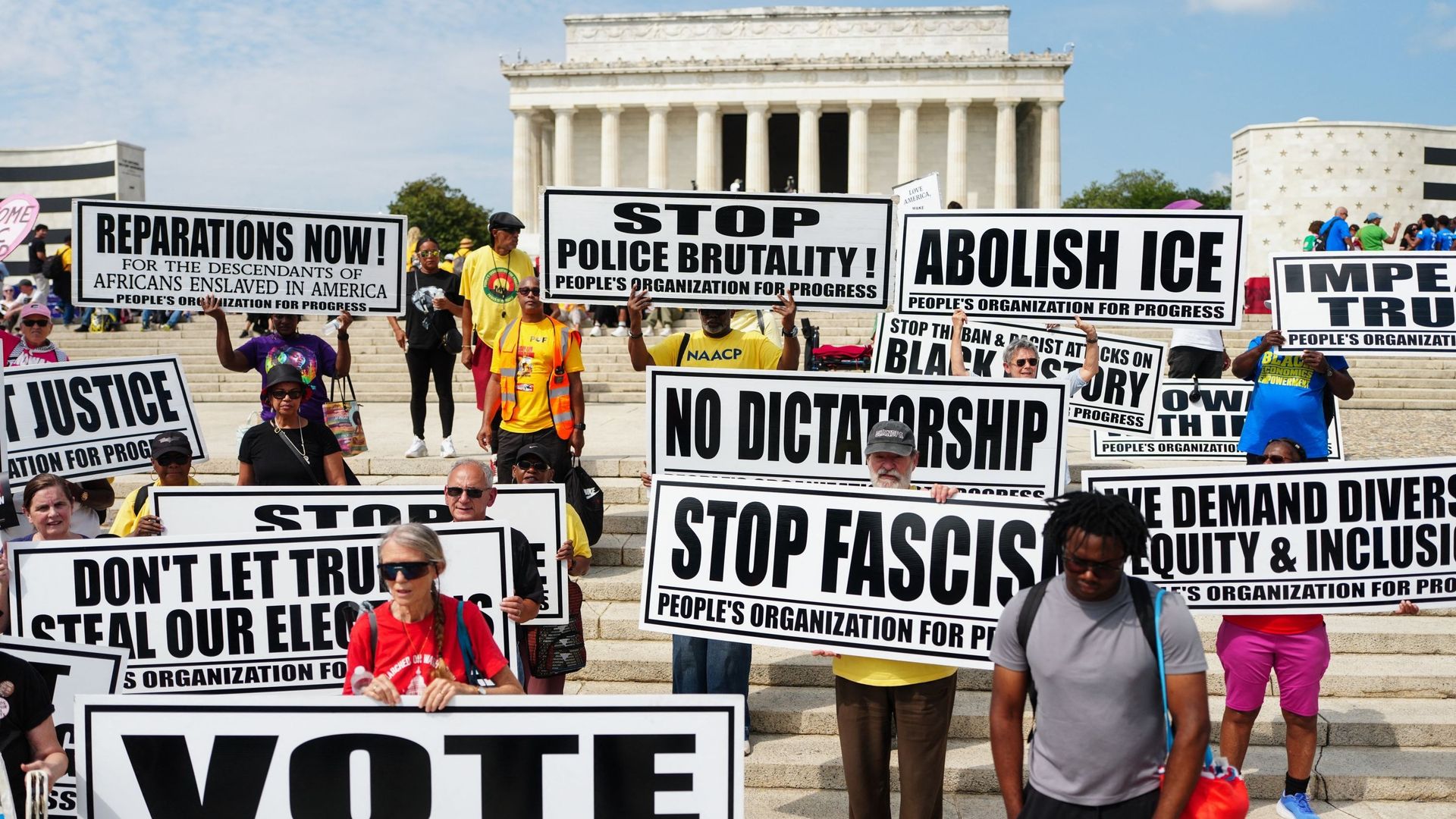 "Mobilisation des militants des droits civiques à Washington contre le grignotage du droit de vote"