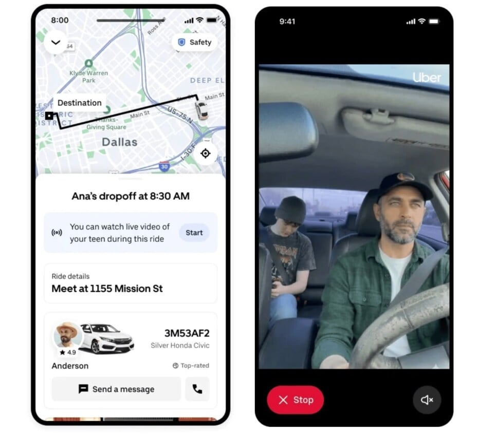 Uber : une fonction vidéo pour surveiller un ado pendant sa course, mais pas (encore ?) ici