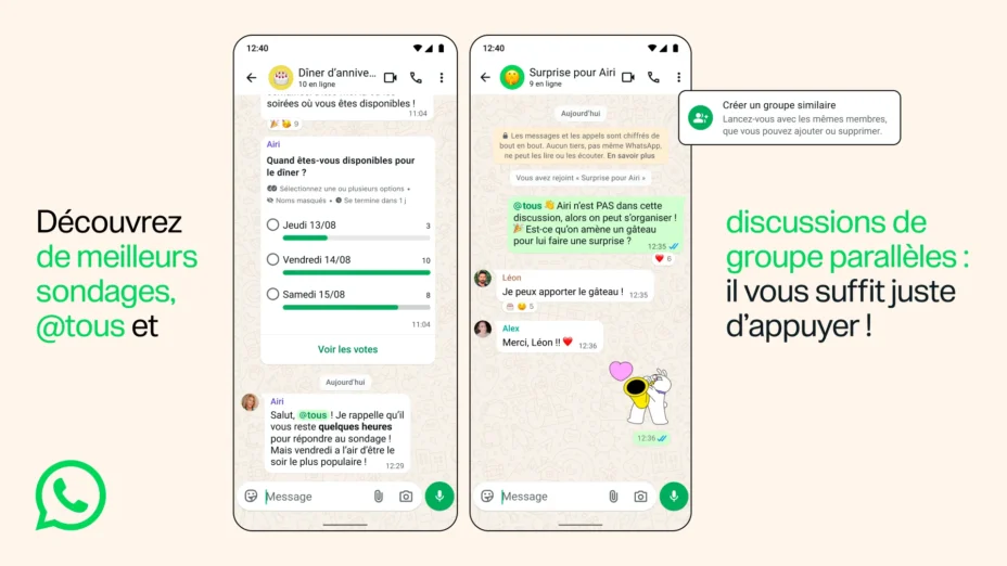 WhatsApp facilite l'organisation de vos conversations de groupe