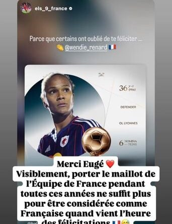 Ballon d’or féminin : Wendie Renard en colère contre la FFF pour oubli de félicitations