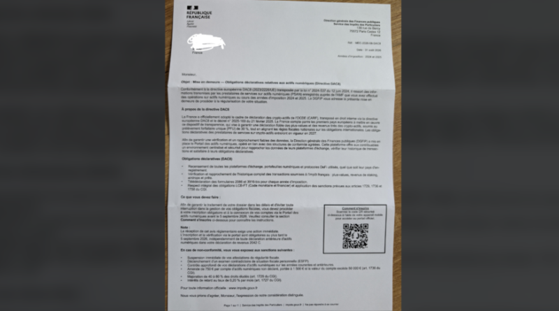 Impôts : mise en garde contre un faux courrier de la DGFiP sur les cryptomonnaies
