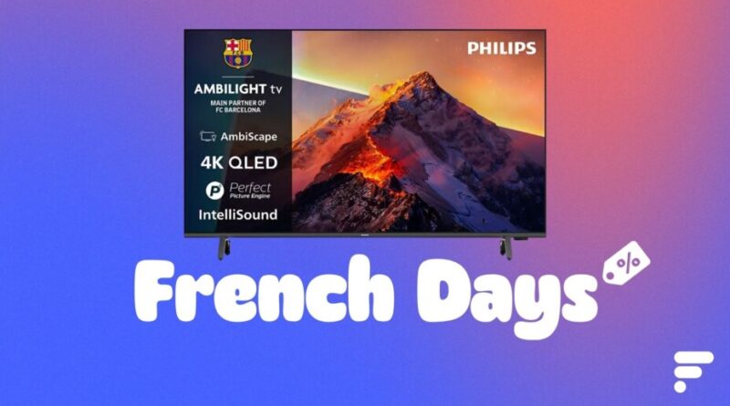 Le TV Philips 4K QLED Ambilight 50″ à 474 € pour les French Days Boulanger