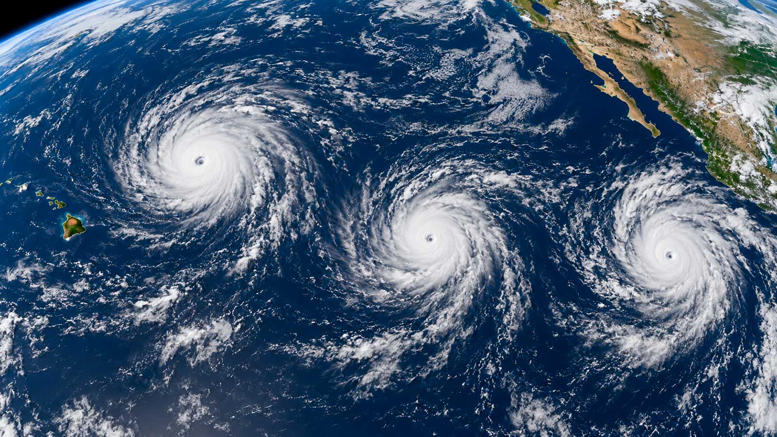 Pacifique : trois ouragans simultanés, un phénomène rare avec El Niño